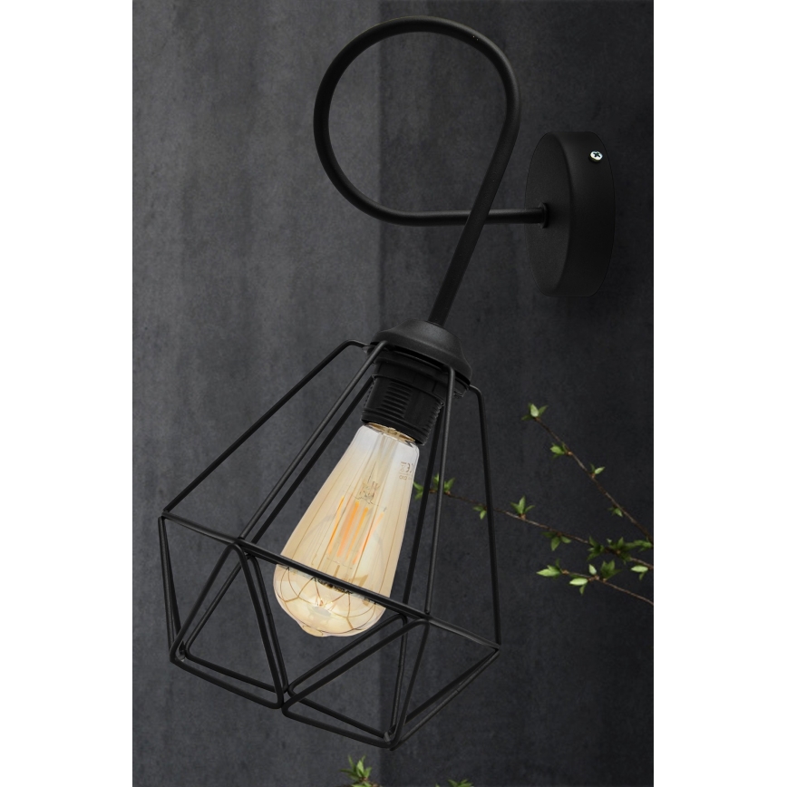 Aplique KARO 3xE27/15W/230V negro