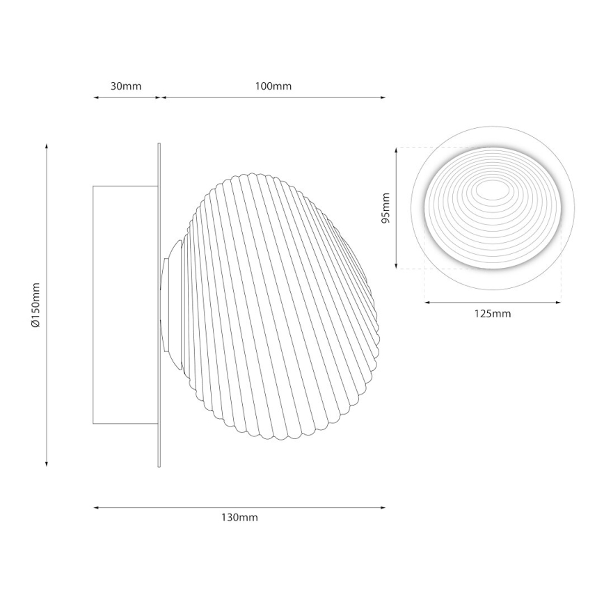 Aplique LED BOLLA LED/3W/230V dorado