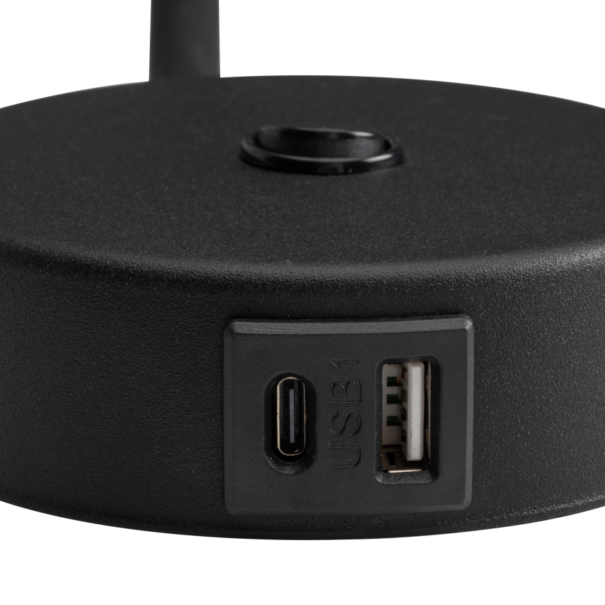 Aplique LED con puerto USB LAGOS 1xG9/3W/5V negro