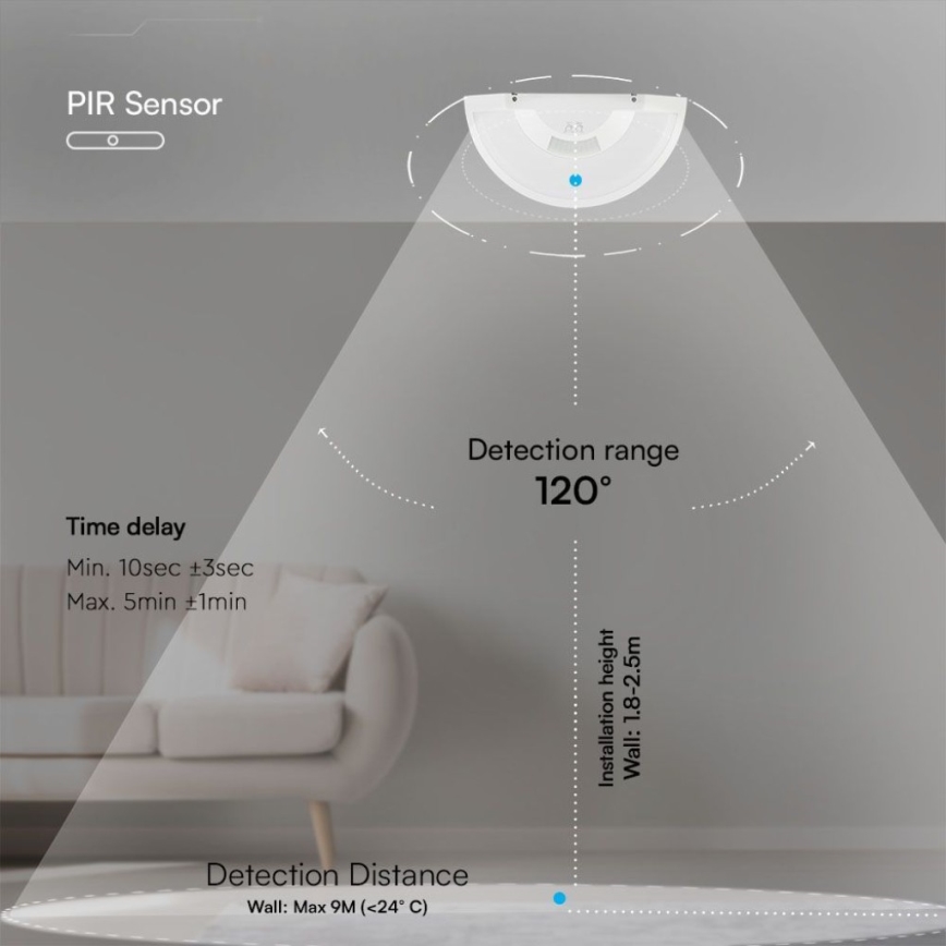 Aplique LED de baño con sensor SAMSUNG CHIP LED/10W/230V 4000K IP54 blanco