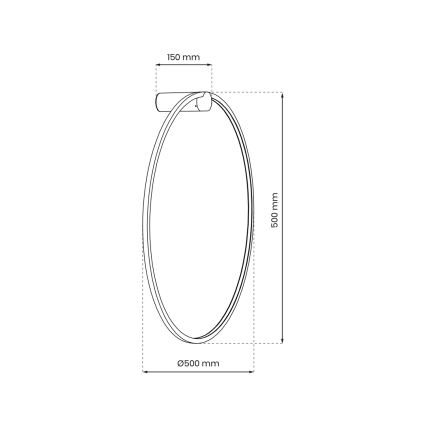 Aplique LED de baño SATURNO LED/25W/230V IP44 dorado