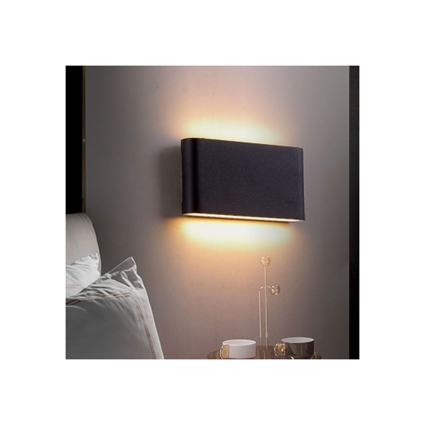 Aplique LED de exterior FLOW 2xLED/6W/230V IP54 3000K negro