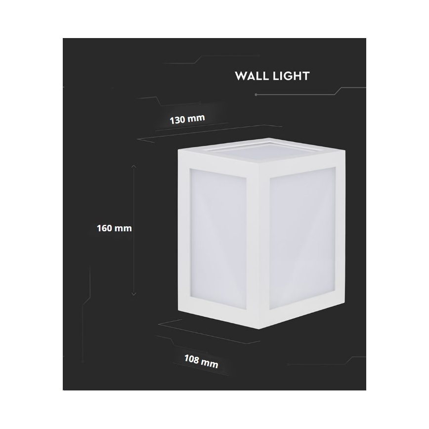 Aplique LED de exterior LED/12W/230V 3000K IP65 blanco