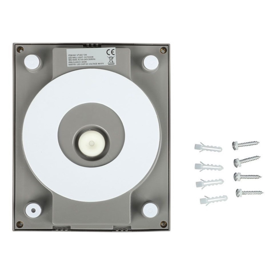 Aplique LED de exterior LED/12W/230V 3000K IP65 gris
