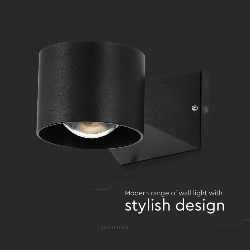 Aplique LED de exterior LED/5W/230V 3000K IP65 negro