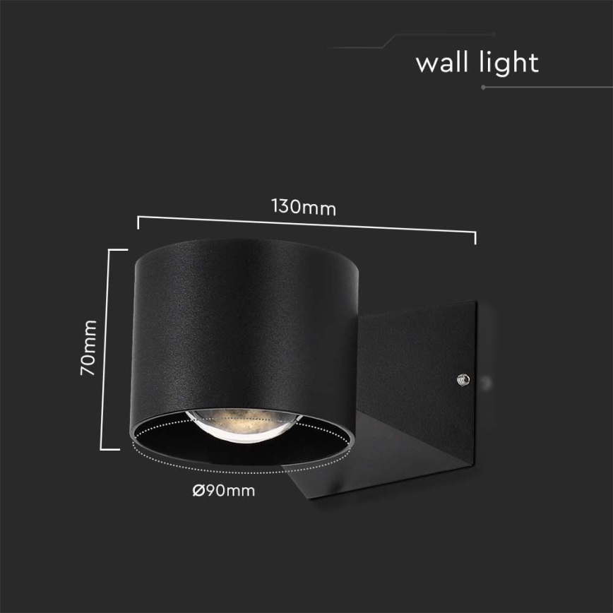 Aplique LED de exterior LED/5W/230V 3000K IP65 negro