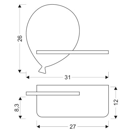 Aplique LED infantil con estante BALLOON LED/4W/230V amarillo/madera