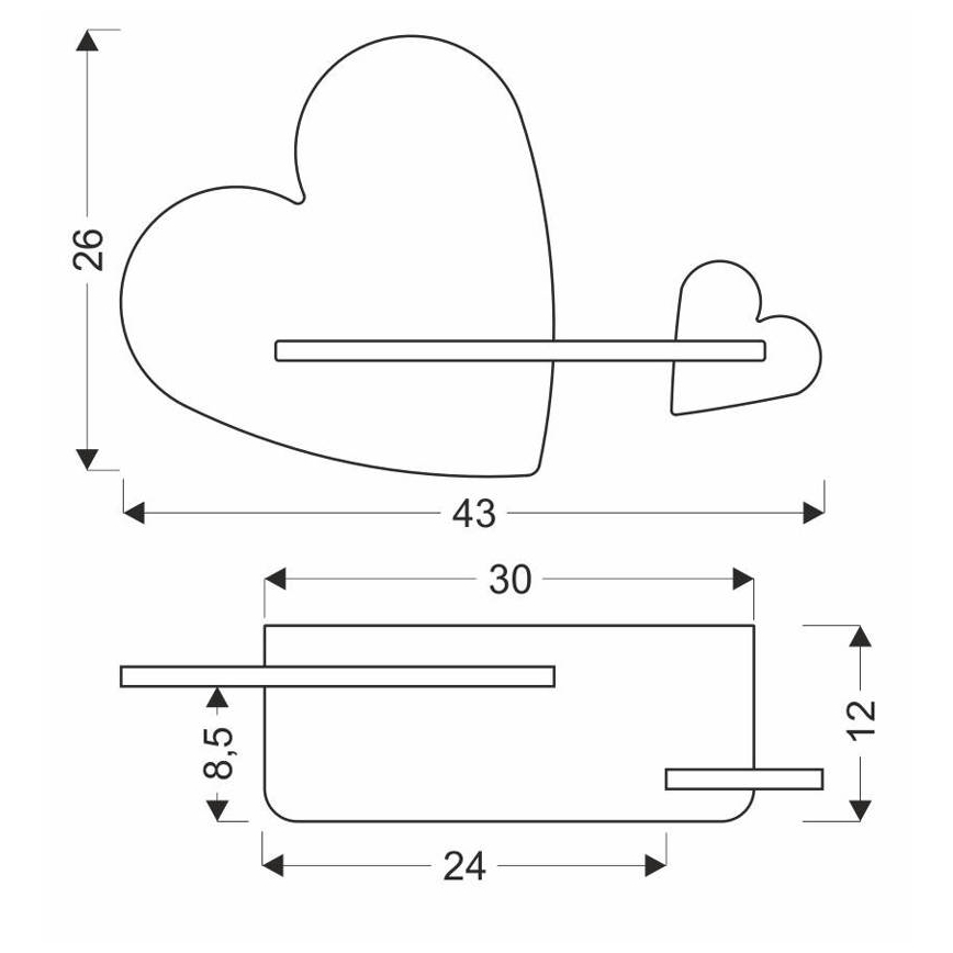 Aplique LED infantil con estante HEART LED/5W/230V rosa/blanco/madera
