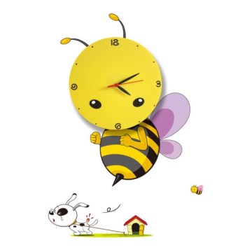 Aplique LED infantil con reloj LED/1W/3xAAA ABEJA