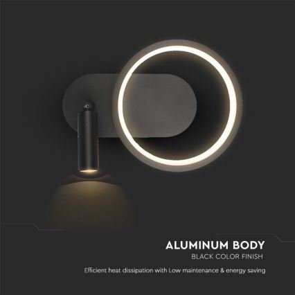 Aplique LED LED/14W/230V 3000K negro