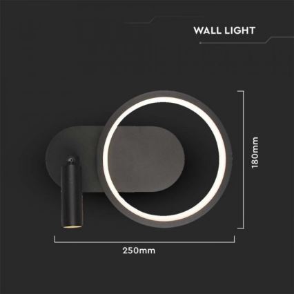 Aplique LED LED/14W/230V 4000K negro