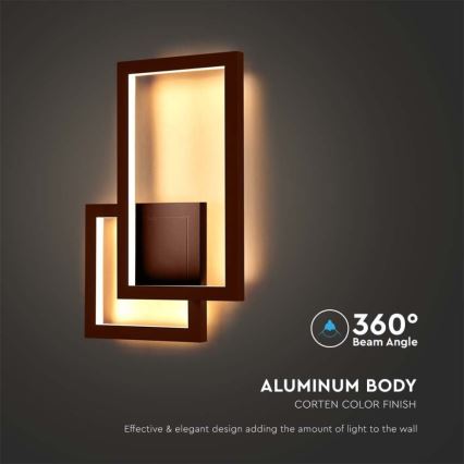 Aplique LED LED/20W/230V 3000K marrón