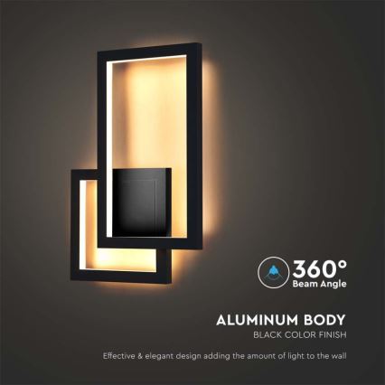 Aplique LED LED/20W/230V 3000K negro