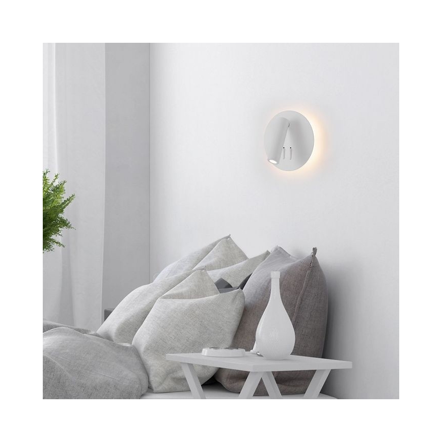 Aplique LED LED/3W/230V + LED/6W/230V 3000K blanco