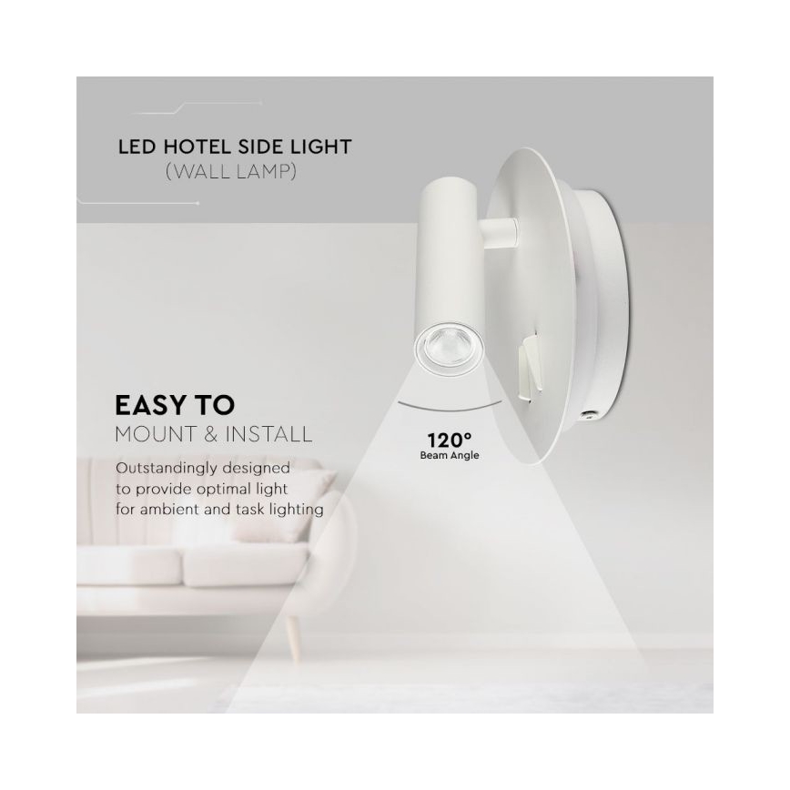 Aplique LED LED/3W/230V + LED/6W/230V 3000K blanco