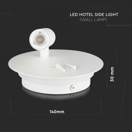 Aplique LED LED/3W/230V + LED/6W/230V 3000K blanco