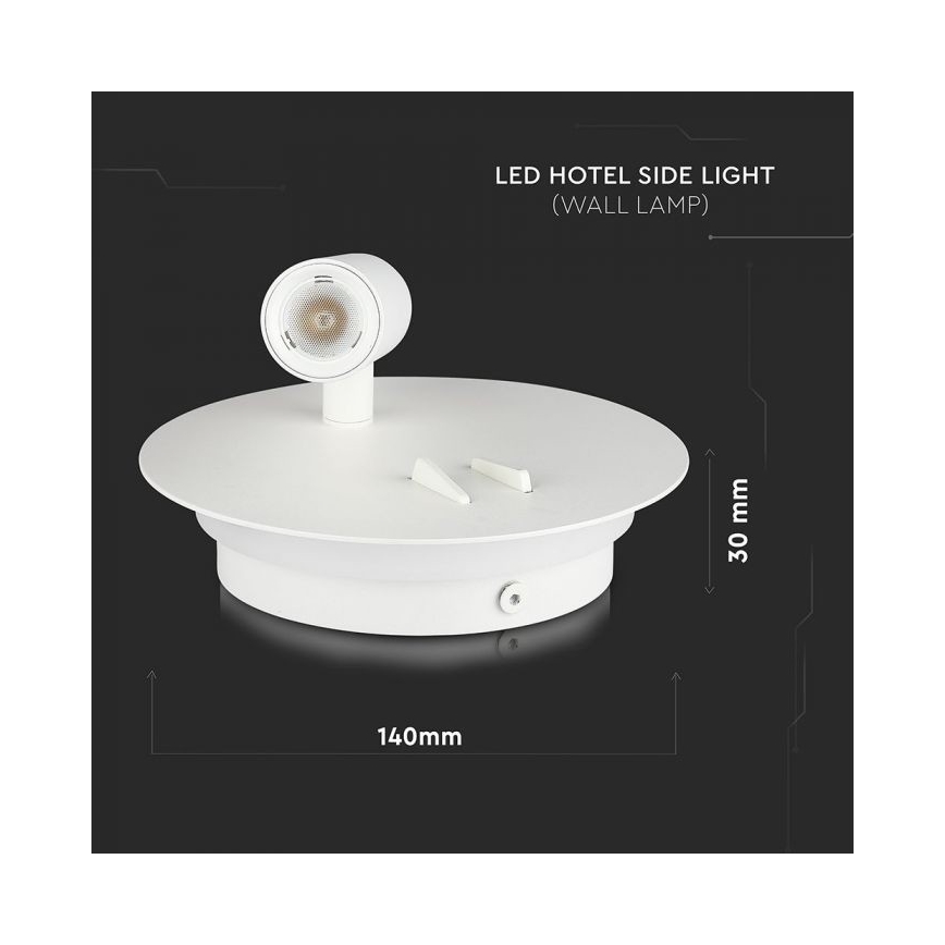Aplique LED LED/3W/230V + LED/6W/230V 3000K blanco