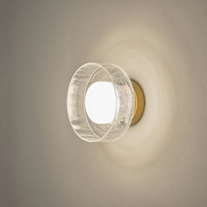 Aplique LED LED/8W/230V 3000K dorado/transparente