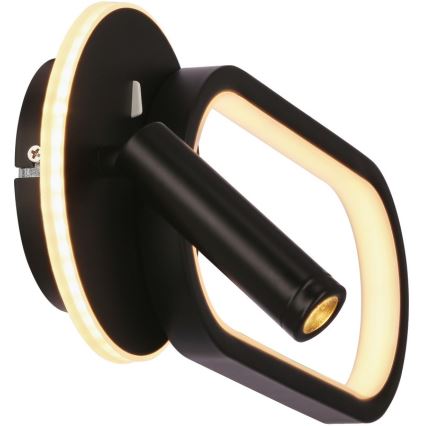 Aplique LED MONET LED/13W/230V + LED/2W 3000/4000/6000K negro