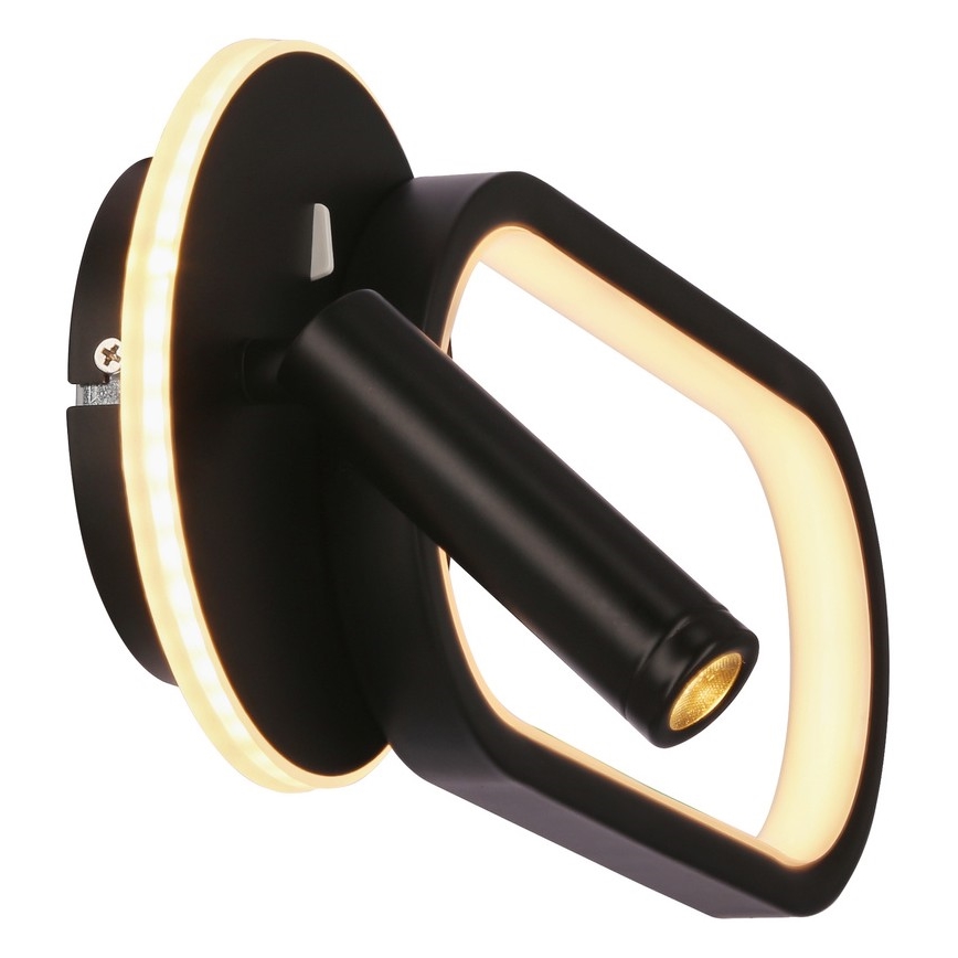 Aplique LED MONET LED/13W/230V + LED/2W 3000/4000/6000K negro