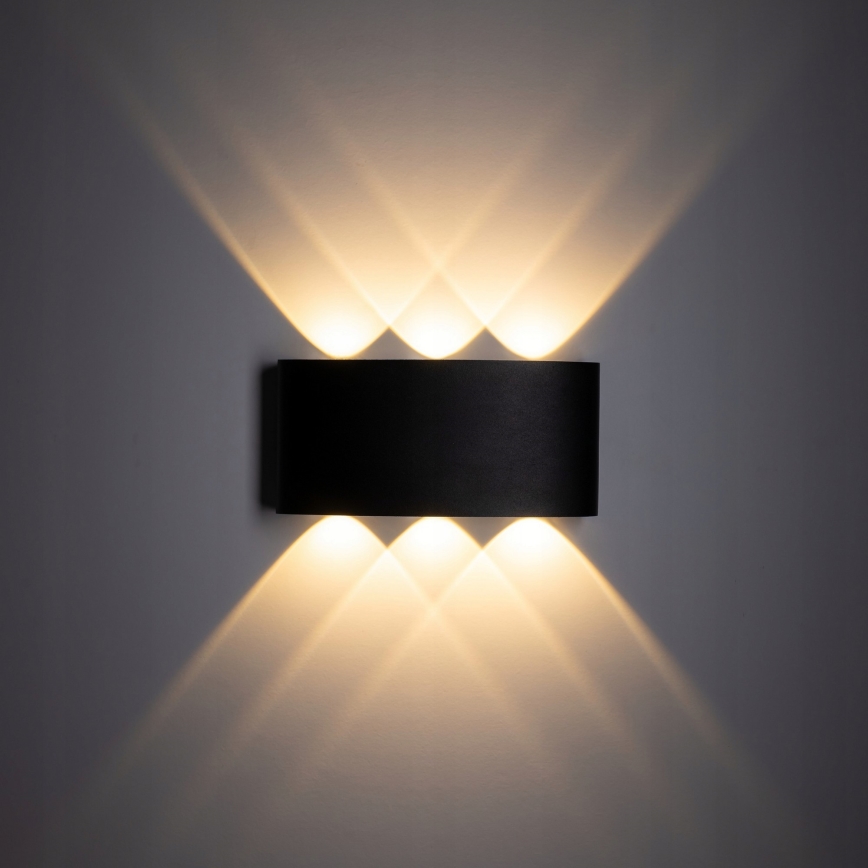 Aplique LED para exterior ARROW 6xLED/1W/230V IP54 negro