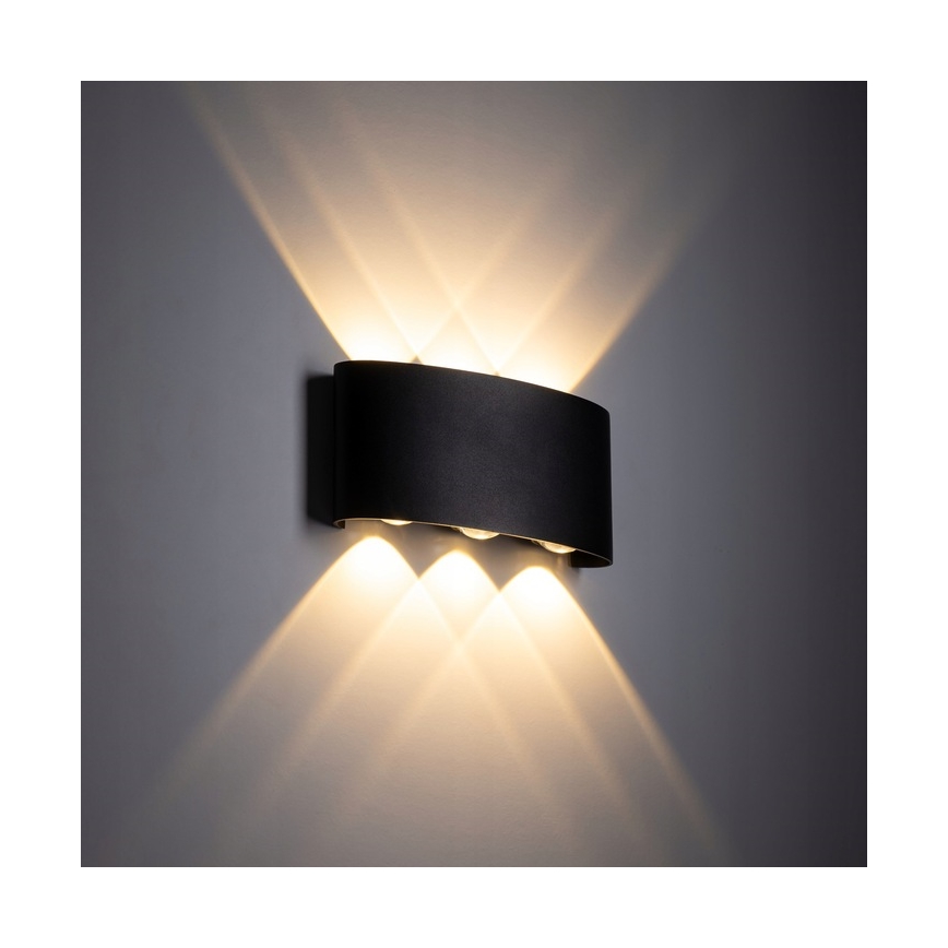 Aplique LED para exterior ARROW 6xLED/1W/230V IP54 negro