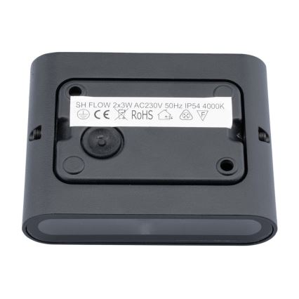 Aplique LED para exterior FLOW 2xLED/3W/230V IP54 negro