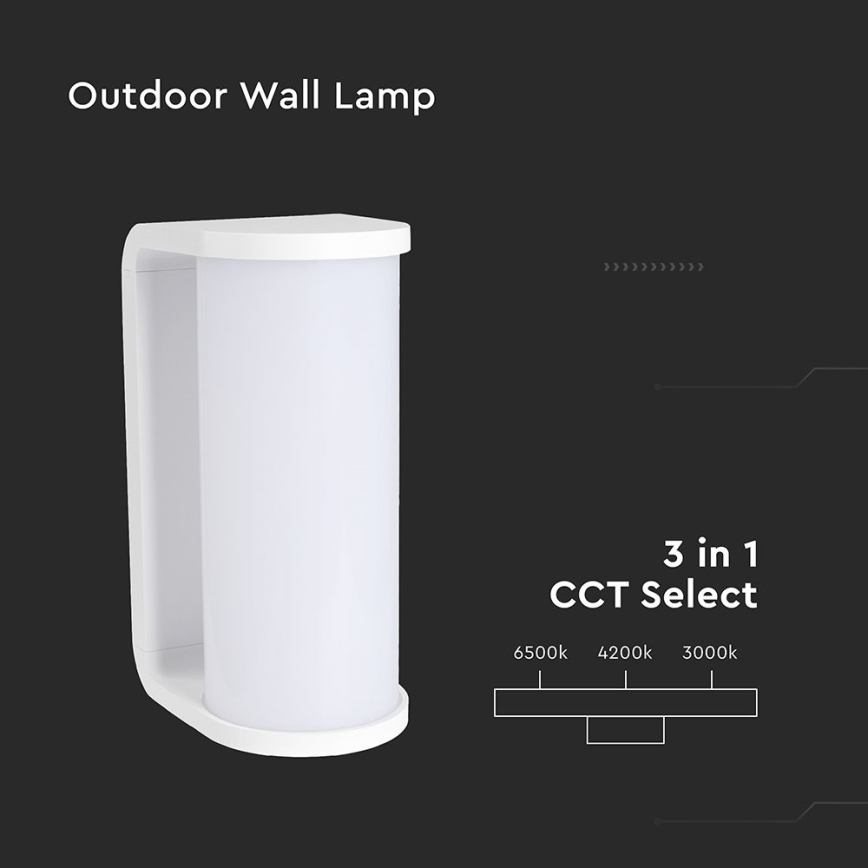 Aplique LED para exterior LED/12W/230V 3000/4200/6500K IP65 blanco
