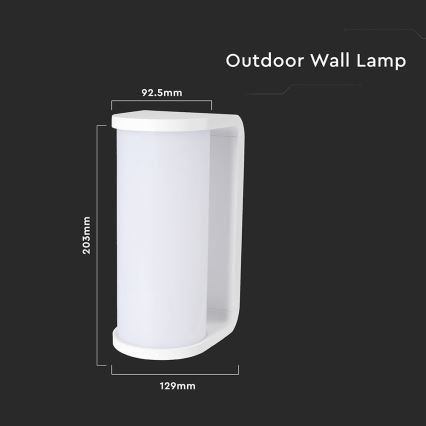 Aplique LED para exterior LED/12W/230V 3000/4200/6500K IP65 blanco