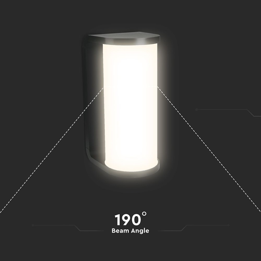Aplique LED para exterior LED/12W/230V 3000/4200/6500K IP65 negro