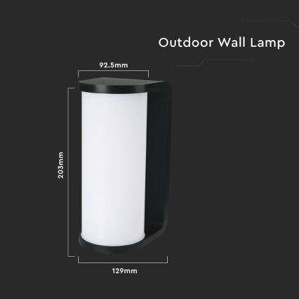 Aplique LED para exterior LED/12W/230V 3000/4200/6500K IP65 negro