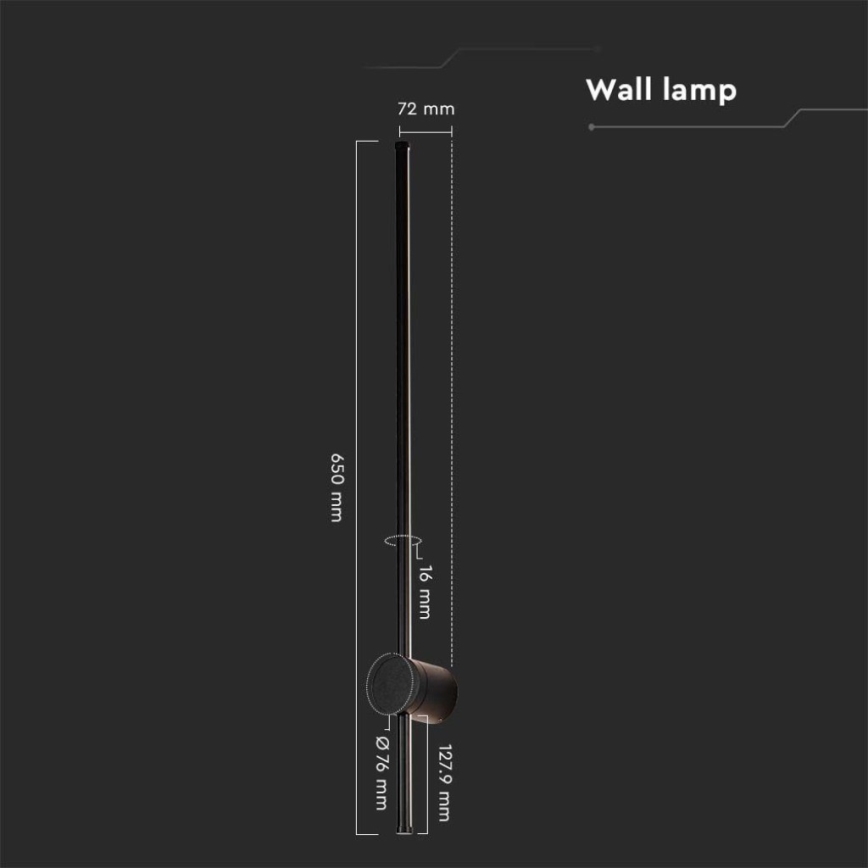 Aplique LED para exterior LED/12W/230V 4000K IP65 negro