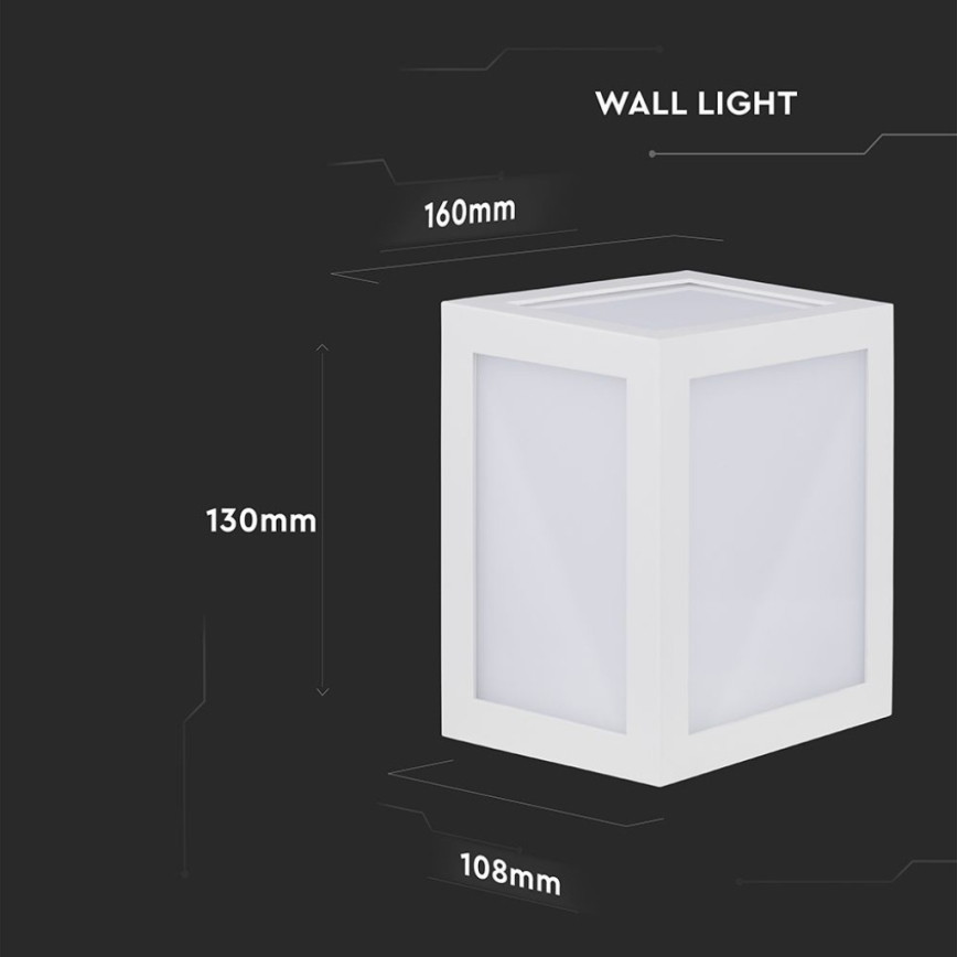 Aplique LED para exterior LED/12W/230V IP65 4000K blanco