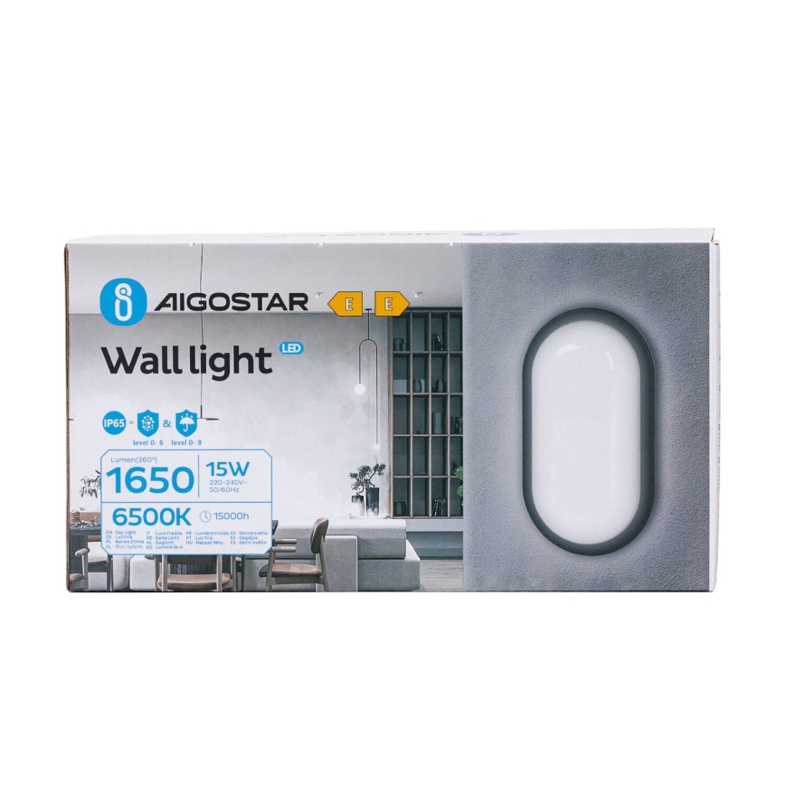 Aplique LED para exterior LED/15W/230V 6500K negro IP65