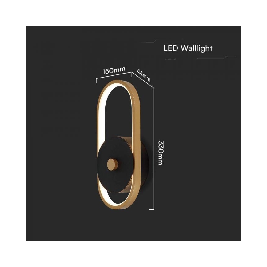 Aplique LED para exterior LED/15W/230V IP54 4000K latón