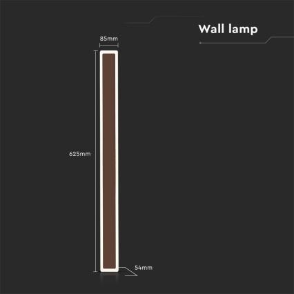 Aplique LED para exterior LED/17W/230V 3000K IP65 marrón