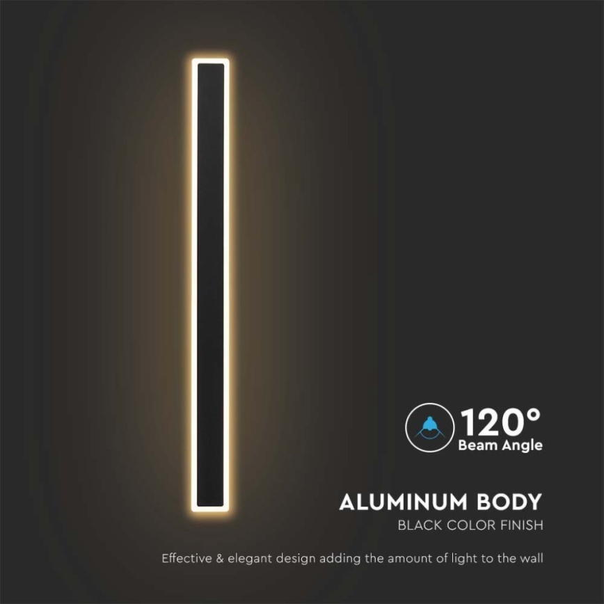 Aplique LED para exterior LED/17W/230V 3000K IP65 negro