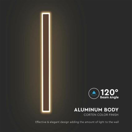 Aplique LED para exterior LED/17W/230V 4000K IP65 marrón