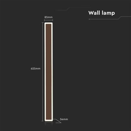 Aplique LED para exterior LED/17W/230V 4000K IP65 marrón