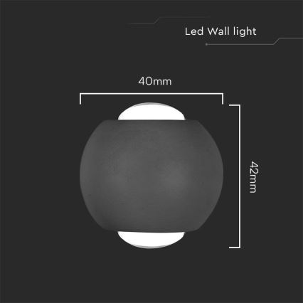 Aplique LED para exterior LED/2W/230V 3000K IP54 negro