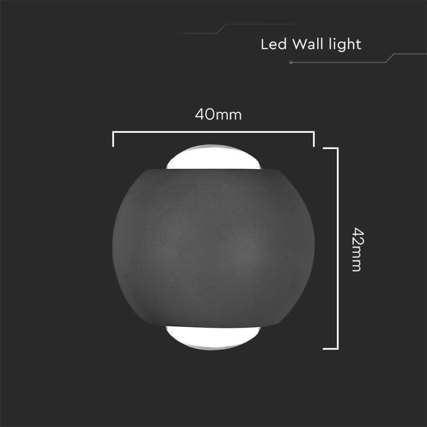 Aplique LED para exterior LED/2W/230V 3000K IP54 negro