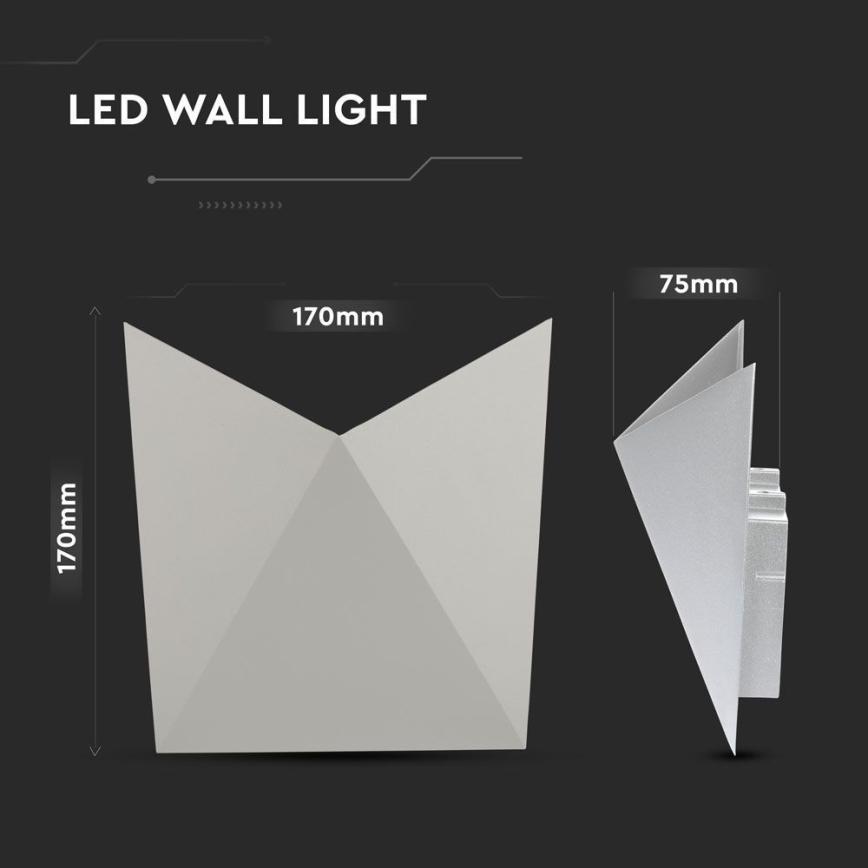 Aplique LED para exterior LED/5W/230V 3000K IP65 gris