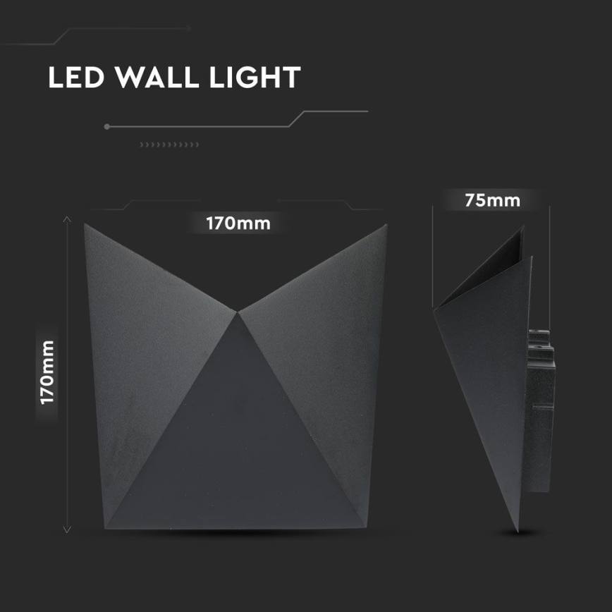 Aplique LED para exterior LED/5W/230V 3000K IP65 negro