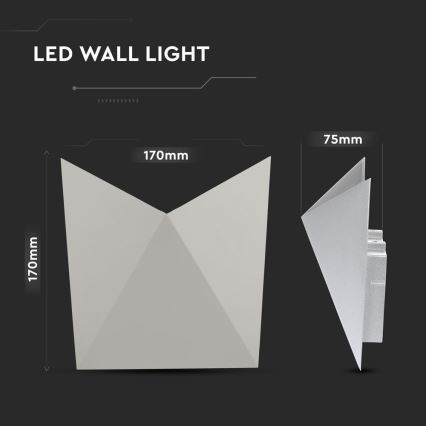 Aplique LED para exterior LED/5W/230V 4000K IP65 gris
