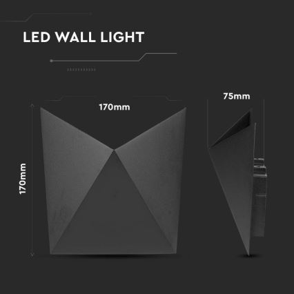 Aplique LED para exterior LED/5W/230V 4000K IP65 negro