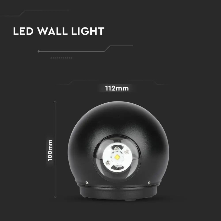 Aplique LED para exterior LED/6W/230V 3000K IP65 negro