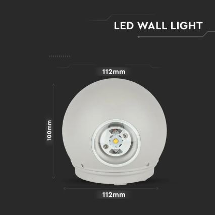 Aplique LED para exterior LED/6W/230V 4000K IP65 gris