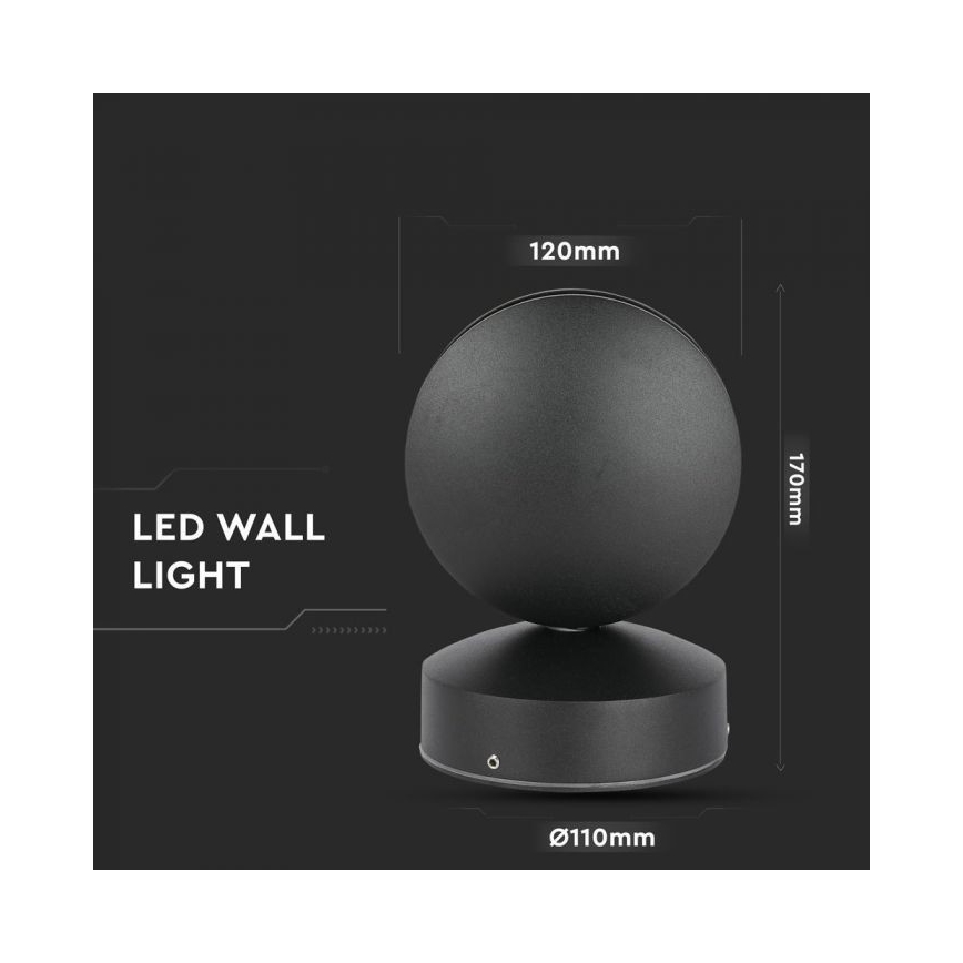 Aplique flexible LED de exterior LED/7W/230V 4000K IP65 negro