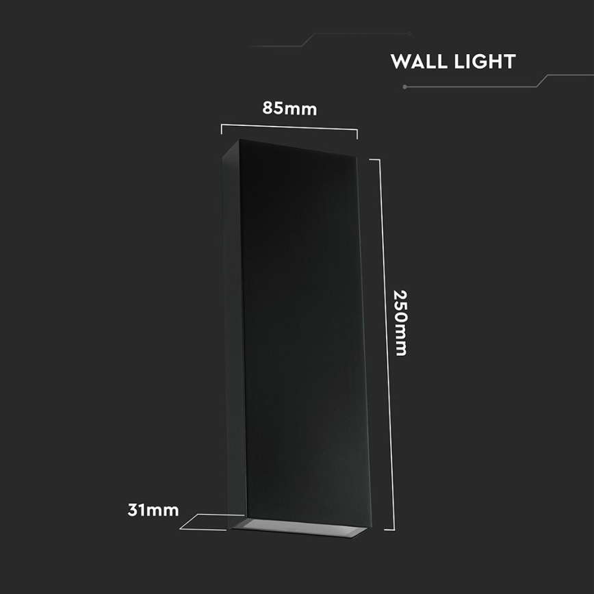 Aplique LED para exterior LED/8W/230V 4000K IP65 negro