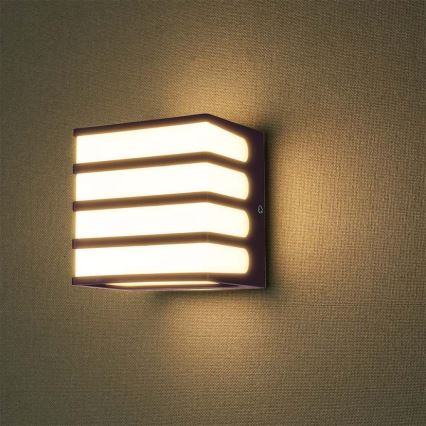 Aplique LED para exterior LED/8W/230V IP65 4000K marrón